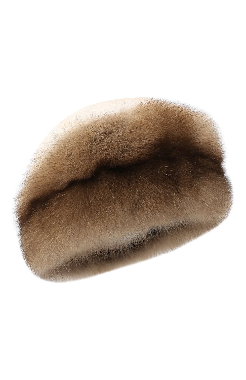 Женская меховая шапка KUSSENKOVV бежевого цвета, арт. 62003696080 | Фото 1 (Материал: Текстиль, Вискоза, Натуральный мех)