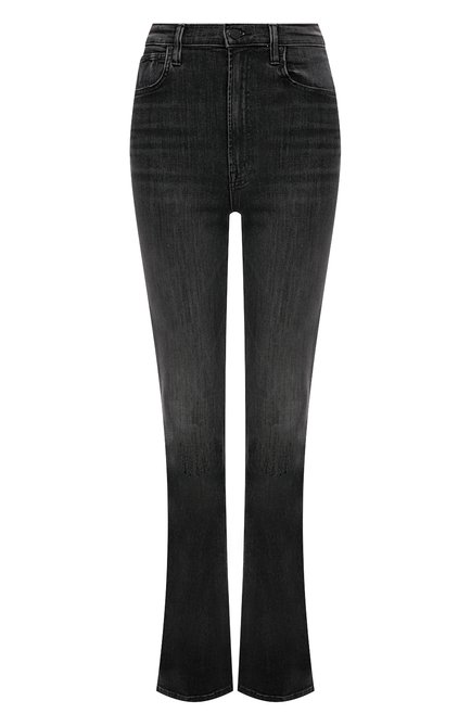 Женские джинсы MOTHER т емно-серого цвета, арт. 10137-1298 | Фото 1 (Материал сплава: Проставлено; Материал внешний: Хлопок; Длина (брюки, джинсы): Удлиненные; Драгоценные камни: Проставлено)