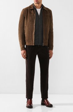 Мужской кашемировый кардиган GIORGIO ARMANI темно-серого цвета, арт. 6GSEA4/SMC2Z | Фото 2 (Мужское Кросс-КТ: Кардиган-одежда; Материал внешний: Шерсть, Кашемир; Рукава: Длинные; Длина (для топов): Стандартные; Стили: Кэжуэл; Статус проверки: Проверена категория)