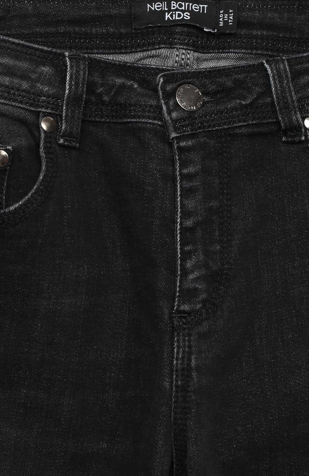 Детские джинсы NEIL BARRETT KIDS темно-серого цвета, арт. 026049 | Фото 3 (Материал внешний: Хлопок; Ростовка одежда: 10 - 11 лет | 140 - 146см, 12 лет | 152 см, 13 - 15 лет | 158 см, 8 лет | 128 см)