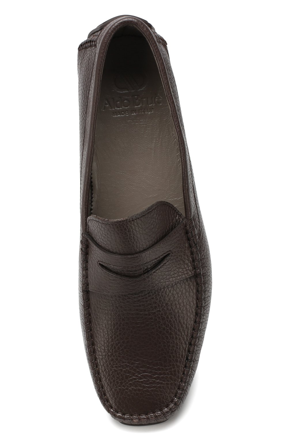 Мужские кожаные мокасины ALDO BRUE темно-коричневого цвета, арт. AB0005J-VP | Фото 5 (Материал внутренний: Натуральная кожа; Стили: Кэжуэл)