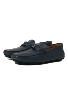 Мужские кожаные мокасины TOD’S синего цвета, арт. XXM42C0CT50RX4 | Фото 1 (Материал внутренний: Натуральная кожа; Стили: Кэжуэл)
