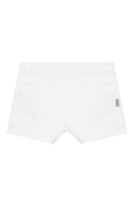 Детские джинсовые шорты MARC JACOBS (THE) белого цвета, арт. W14218/6A-12A | Фото 2 (Материал внешний: Хлопок; Статус проверки: Проверено, Проверена категория; Девочки Кросс-КТ: Шорты-одежда; Кросс-КТ: Деним)