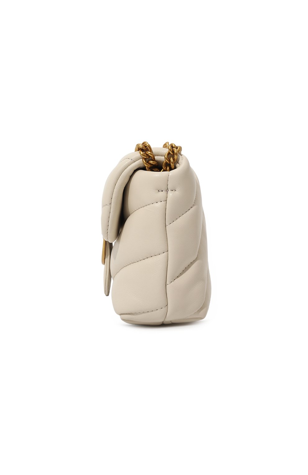 Женская сумка love puff baby PINKO кремвого цвета, арт. 100040/A0F2 | Фото 4 (Сумки-технические: Сумки через плечо; Материал: Натуральная кожа; Материал сплава: Проставлено; Ремень/цепочка: На ремешке; Драгоценные камни: Проставлено; Размер: small)