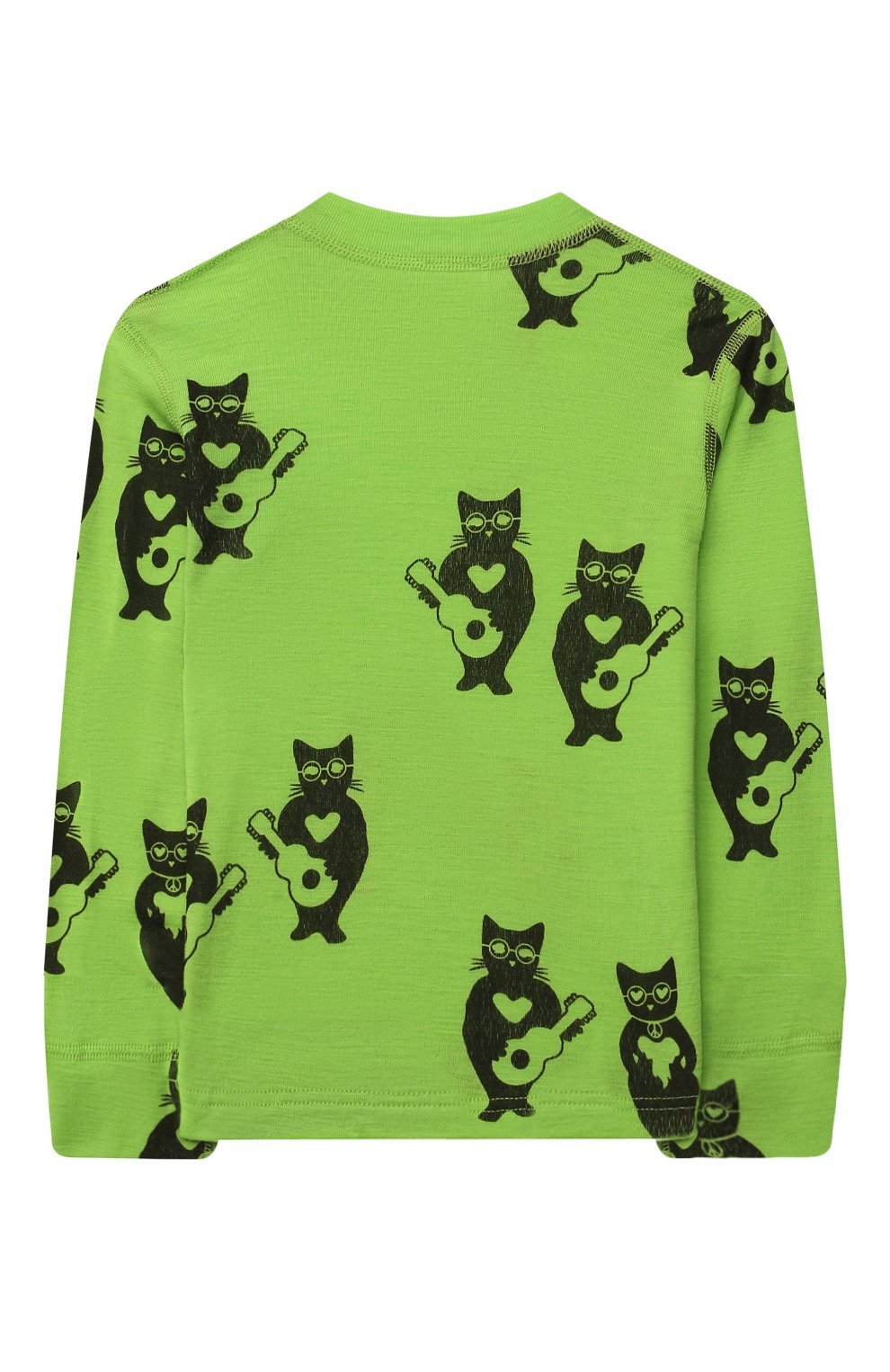 Детский комплект из лонгслива и брюк WOOL&COTTON зеленого цвета, арт. PRUFP | Фото 3 (Кросс-КТ НВ: Костюм; Материал внешний: Шерсть)