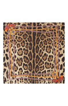 Женский шелковый платок DOLCE & GABBANA леопардового цвета, арт. FN093R/GD994 | Фото 3 (Материал: Текстиль, Шелк)
