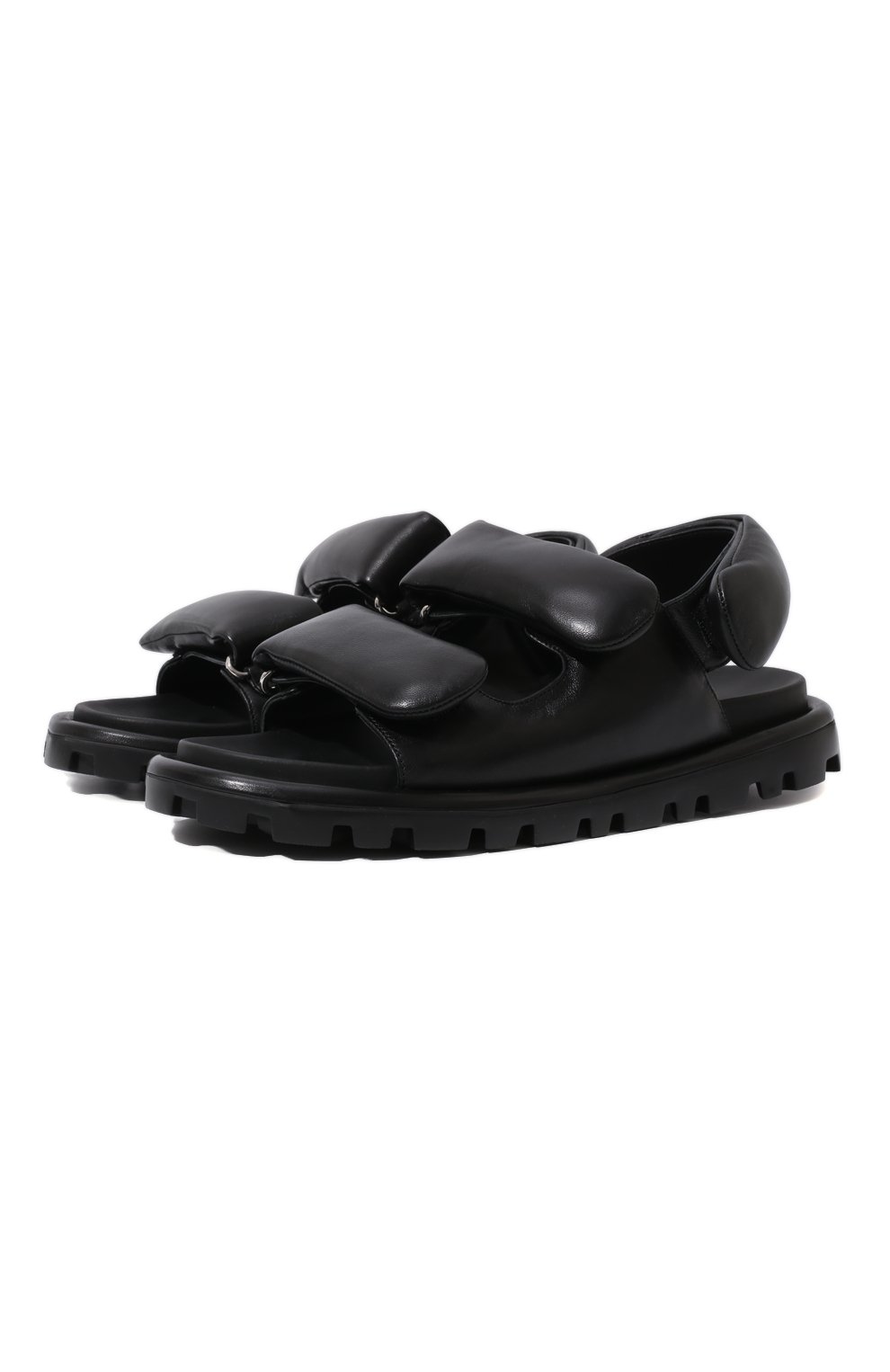 Кожаные сандалии Miu Miu Чёрный 5X694D-038-F0002-010 