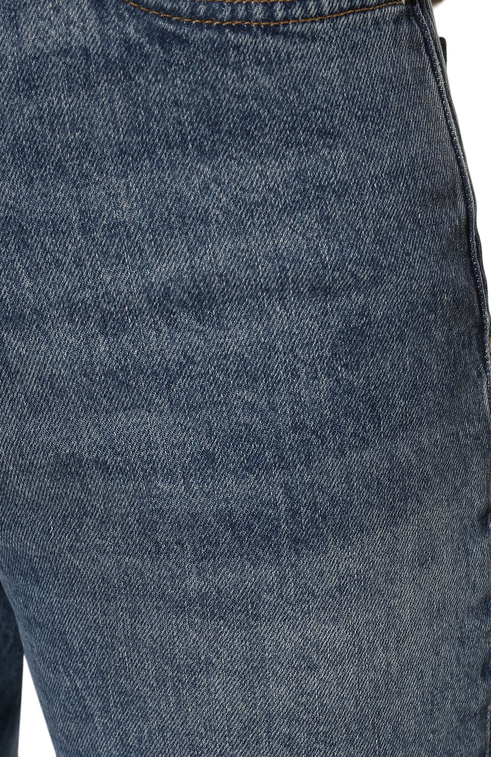 Женские джинсы BOSS синего цвета, арт. 50480821 | Фото 5 (Кросс-КТ: Деним; Длина (брюки, джинсы): Стандартные; Силуэт Ж (брюки и джинсы): Прямые; Стили: Гранж; Материал внешний: Хлопок, Деним; Детали: Потертости)