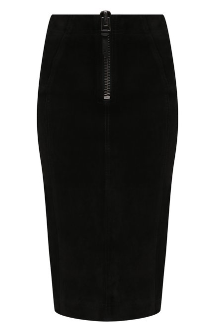 Женская замшевая юбка TOM FORD черного цвета по цене 483500 руб., арт. GCL817-LEX226 | Фото 1