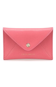 Женский кожаный футляр для кредитных карт COCCINELLE розового цвета, арт. E2 F65 12 83 05 | Фото 1 (Материал: Натуральная кожа)