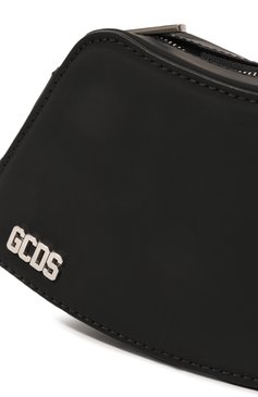 Женская сумка GCDS черного цвета, арт. SS23U500313 | Фото 2 (Материал: Натуральная кожа; Материал сплава: Проставлено; Стили: Классический; Размер: mini; Драгоценные камни: Проставлено; Застежка: Молния)