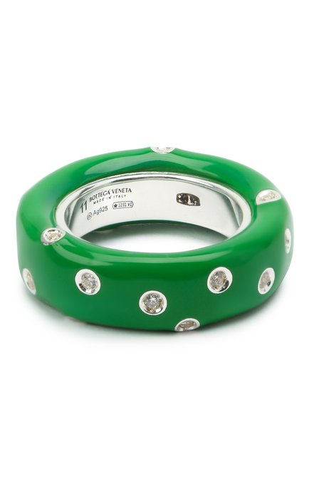 Женское кольцо BOTTEGA VENETA зеленого цвета по цене 87850 руб., арт. 649527/VB0B8 | Фото 1