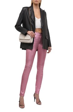 Женские кожаные брюки SAINT LAURENT розового цвета, арт. 619744/YC2XG | Фото 2 (Стили: Гламурный; Длина (брюки, джинсы): Стандартные; Женское Кросс-КТ: Брюки-одежда, Кожаные брюки; Региональные ограничения белый список (Axapta Mercury): RU; Материал сплава: Проставлено; Материал внешний: Натуральная кожа; Драгоценные камни: Проставлено; Силуэт Ж (брюки и джинсы): Узкие; Материал подклада: Хлопок)