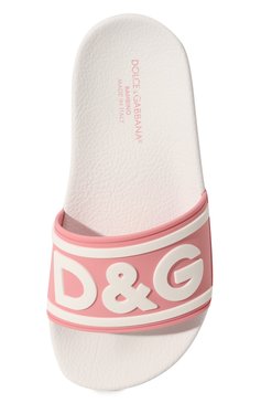 Детские шлепанцы DOLCE & GABBANA розового цвета, арт. DD0320/AQ858/29-36 | Фото 4 (Материал внешний: Экокожа)