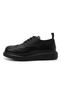 Мужские кожаные дерби ALEXANDER MCQUEEN черного цвета, арт. 586200/WHX53 | Фото 4 (Мужское Кросс-КТ: Броги-обувь; Материал внутренний: Натуральная кожа; Материал сплава: Проставлено, Проверено; Нос: Не проставлено; Стили: Классический; Статус проверки: Проверено, Проверена категория)