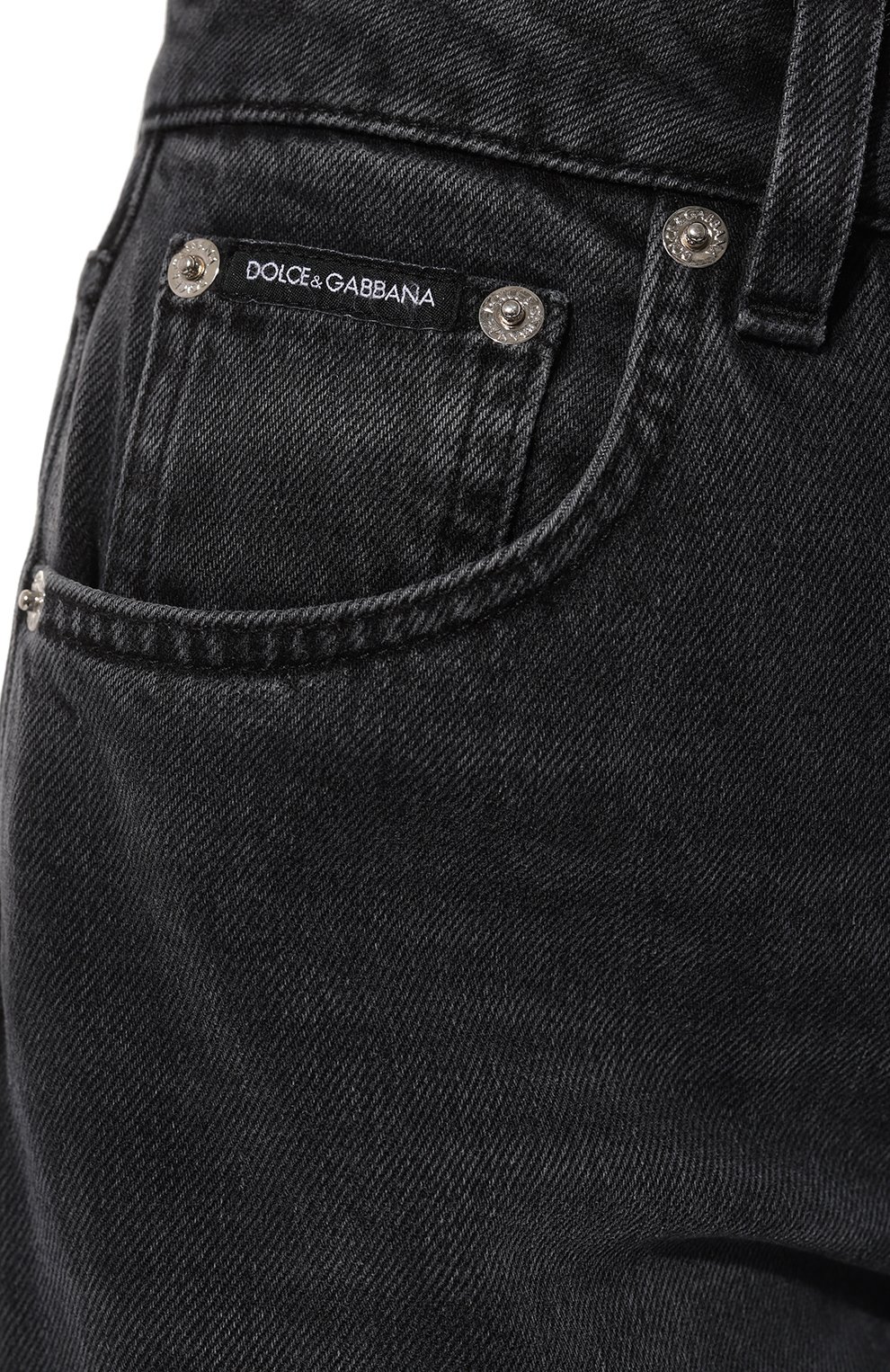 Женские джинсы DOLCE & GABBANA темно-серого цвета, арт. FTAIAD/G8KB5 | Фото 5 (Кросс-КТ: Деним; Длина (брюки, джинсы): Стандартные; Материал сплава: Проставлено; Материал внешний: Хлопок, Деним; Силуэт Ж (брюки и джинсы): Слим; Драгоценные камни: Проставлено; Стили: Кэжуэл)