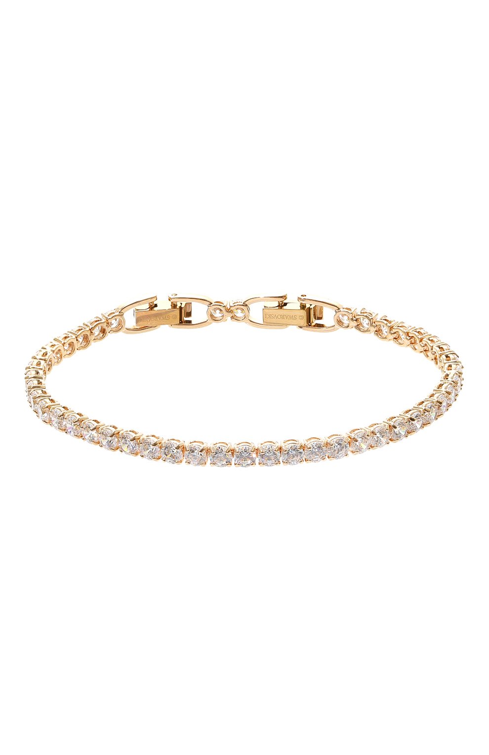 Женский браслет tennis deluxe SWAROVSKI золотого цвета, арт. 5511544 | Фото 1 (Региональные ограничения белый список (Axapta Mercury): Не проставлено; Нос: Не проставлено; Материал: Металл)