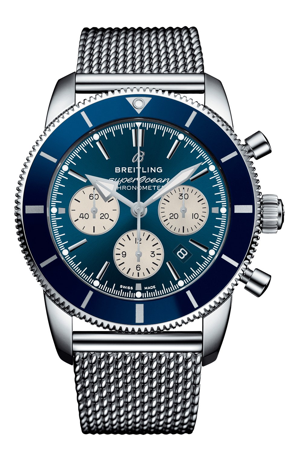 Мужские часы superocean heritage ii b01 chronograph 44 BREITLING бесцветного цвета, арт. AB0162161C1A1 | Фото 1 (Механизм: Автомат; Материал корпуса: Сталь; Цвет циферблата: Синий)