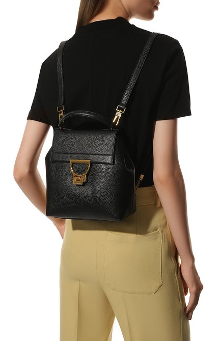 Женский рюкзак arlettis small COCCINELLE черного цвета, арт. E1 MD5 54 01 01 | Фото 2 (Размер: mini; Стили: Кэжуэл; Материал: Натуральная кожа)
