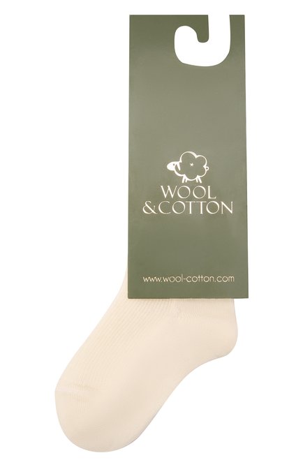 Детские шерстяные носки WOOL&COTTON молочного цвета, арт. NMML | Фото 1 (Материал: Шерсть, Текстиль)