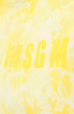 Женский сумка-тоут MSGM желтого цвета, арт. 3442MDZ75/574 | Фото 3 (Сумки-технические: Сумки-шопперы; Материал сплава: Проставлено; Материал: Текстиль; Драгоценные камни: Проставлено; Размер: large)
