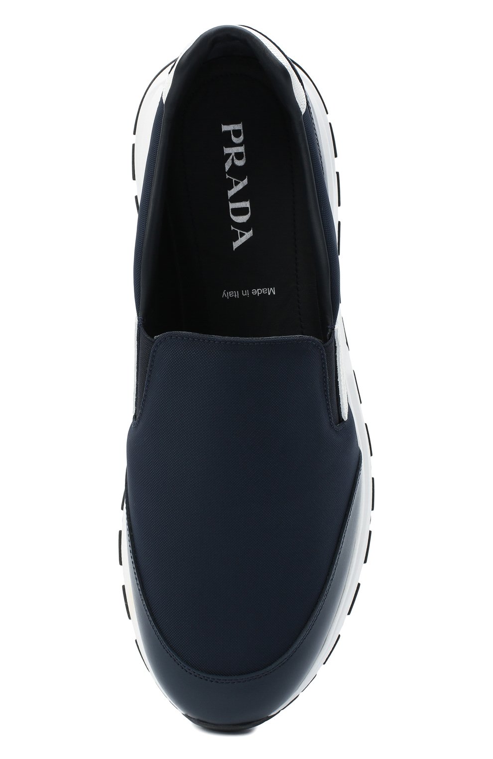 Мужские комбинированные кроссовки PRADA синего цвета, арт. 4D3516-3L1K-F0Q8A-G000 | Фото 5 (Материал внешний: Текстиль; Стили: Классический; Материал утеплителя: Без утеплителя; Подошва: Массивная)