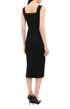Женское платье из вискозы DOLCE & GABBANA черного цвета, арт. F6J4QT/FUGKF | Фото 4 (Стили: Гламурный; Женское Кросс-КТ: платье-футляр, Платье-одежда; Длина Ж (юбки, платья, шорты): Миди; Случай: Формальный; Материал внешний: Вискоза; Рукава: Без рукавов)