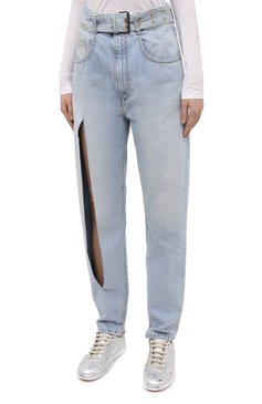 Женские джинсы MAISON MARGIELA голубого цвета, арт. S51LA0123/S30617 | Фото 3 (Кросс-КТ: Деним; Длина (брюки, джинсы): Стандартные; Стили: Гранж; Материал внешний: Хлопок, Деним)