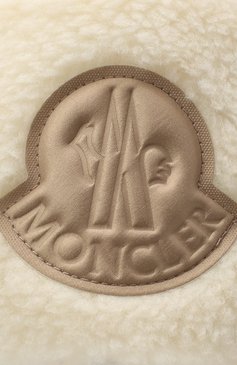 Детского шапка-ушанка MONCLER бежевого цвета, арт. F2-954-3F600-10-54AJK | Фото 3 (Материал: Текстиль, Хлопок; Региональные ограничения белый список (Axapta Mercury): RU)