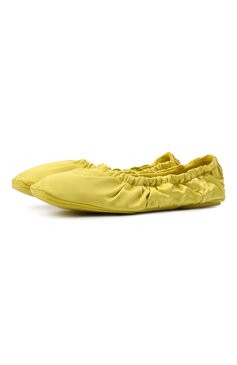 Женские текстильные балетки bardo JIMMY CHOO желтого цвета, арт. BARD0 FLAT/SAT | Фото 4 (Материал внешний: Текстиль; Каблук высота: Низкий; Материал внутренний: Натуральная кожа, Текстиль; Подошва: Плоская)