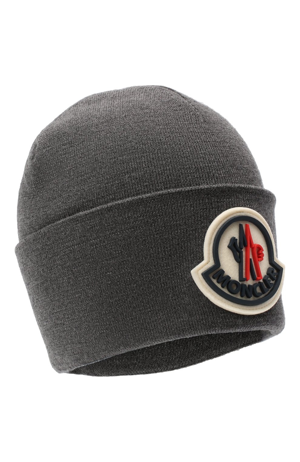 Мужская шерстяная шапка MONCLER серого цвета, арт. F2-091-9Z736-00-A9526 | Фото 1 (Материал: Текстиль, Шерсть; Кросс-КТ: Трикотаж)