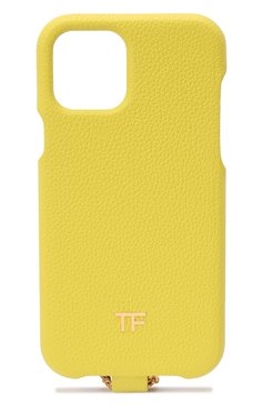 Кожаный чехол для iphone 12 pro TOM FORD желтого цвета, арт. S0391T-LCL095 | Фото 1 (Женское Кросс-КТ: Кожа iPhone; Материал: Натуральная кожа)