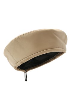 Женский кожаный берет COCOSHNICK HEADDRESS бежевого цвета, арт. beretbeige | Фото 1 (Материал: Натуральная кожа)