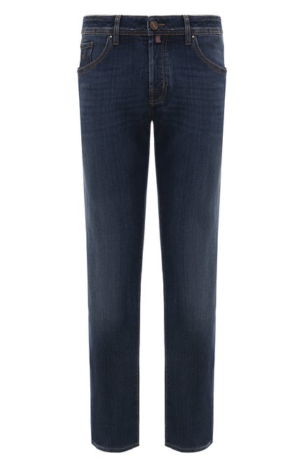 Мужские джинсы JACOB COHEN синего цвета, арт. U Q E05 32 S 4071 | Фото 1 (Длина (брюки, джинсы): Стандартные; Драгоценные камни: Проставлено; Материал сплава: Проставлено; Материал внешний: Хлопок)