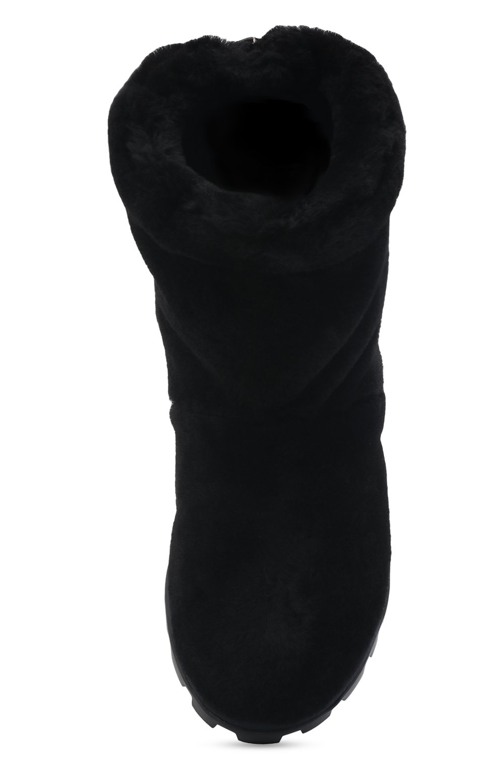 Женские меховые сапоги MIU MIU черного цвета, арт. 5U602D-173-F0002-010 | Фото 6 (Материал внешний: Натуральный мех; Подошва: Платформа; Каблук высота: Без каблука; Материал внутрен�ний: Натуральный мех; Материал утеплителя: Натуральный мех; Высота голенища: Низкие)