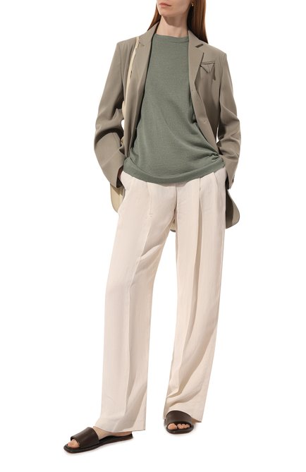 Женские кожаные шлепанцы BRUNELLO CUCINELLI темно-коричневого цвета, арт. MZCWC2150 | Фото 2 (Подошва: Платформа; Материал внутренний: Натуральная кожа)