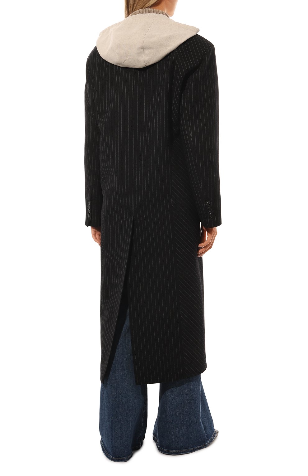Женское шерстяное пальто RUBAN черного цвета, арт. RSS23-1.1.53.2 | Фото 4 (Материал внешний: Шерсть; Рукава: Длинные; Стили: Спорт-шик; Длина (верхняя одежда): Длинные; 1-2-бортные: Однобортные; Материал подклада: Вискоза)
