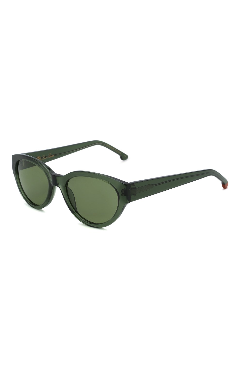 Женские солнцезащитные очки LORO PIANA темно-зеленого цвета, арт. FAL4776 | Фото 1 (Тип очков: С/з; Очки форма: Овальные)