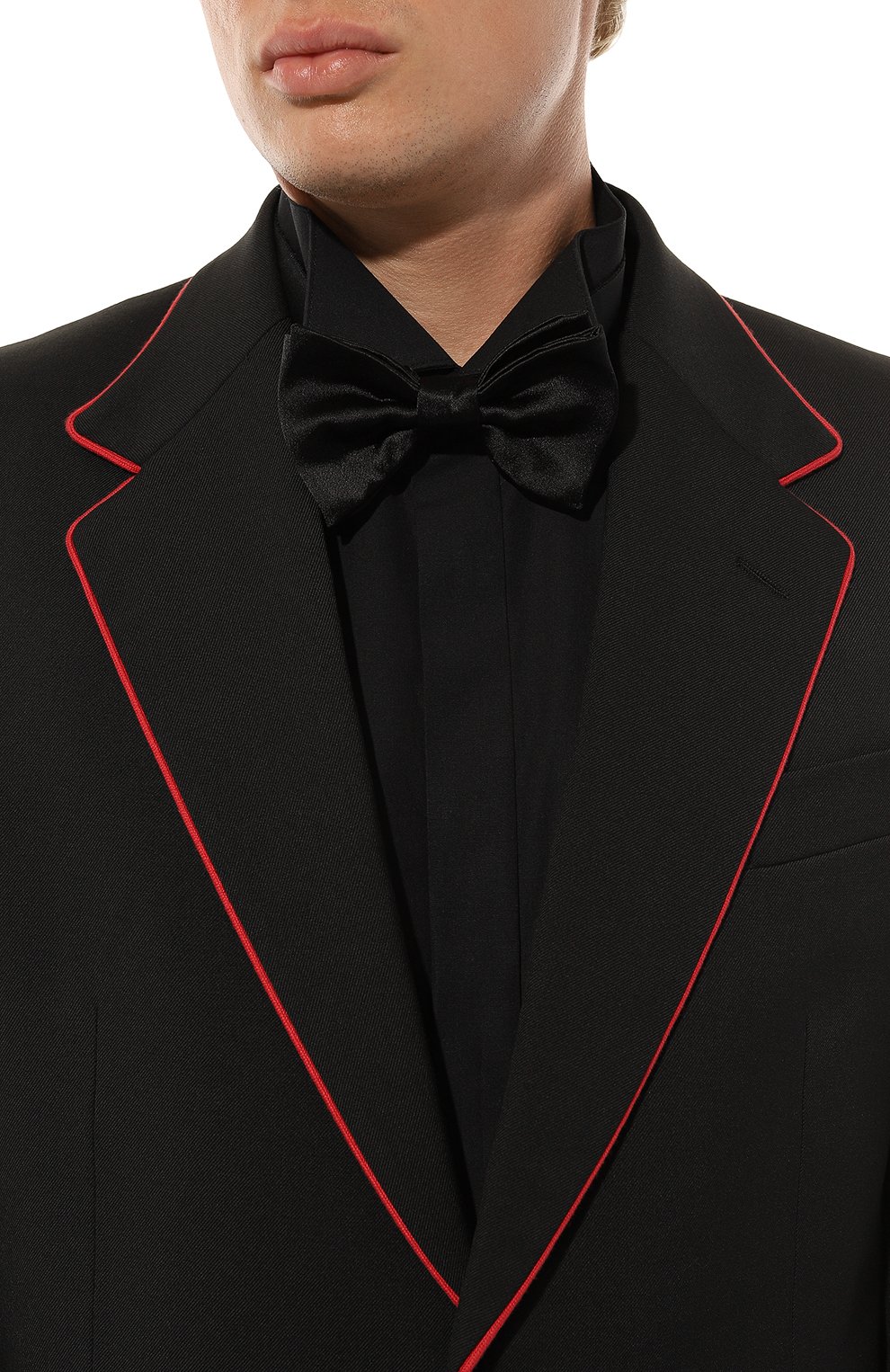 Мужской шелковый галстук-бабочка KITON черного цвета, арт. UPAPC07201 | Фото 2 (Материал: Текстиль, Шелк; Материал сплава: Проставлено; Нос: Не проставлено)