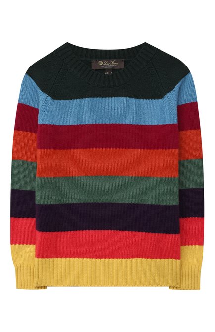 Детский кашемировый пуловер LORO PIANA разноцветного цвета по цене 85200 руб., арт. FAM0241 | Фото 1