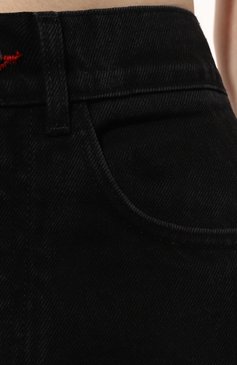Женские джинсы BLCV черного цвета, арт. 102DVHPZ070_BL | Фото 5 (Длина (брюки, джинсы): Удлиненные; Силуэт Ж (брюки и джинсы): Широкие; Кросс-КТ: Деним; Материал сплава: Проставлено; Материал внешний: Хлопок, Деним; Драгоценные камни: Проставлено; Стили: Кэжуэл)