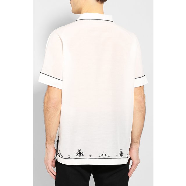 фото Рубашка из смеси хлопка и шелка saint laurent