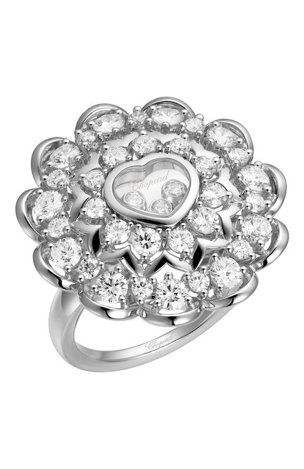 Женские кольцо CHOPARD бесцветного цвета, арт. 829721-1010 | Фото 1 (Материал сплава: Белое золото; Драгоценные камни: Бриллианты)