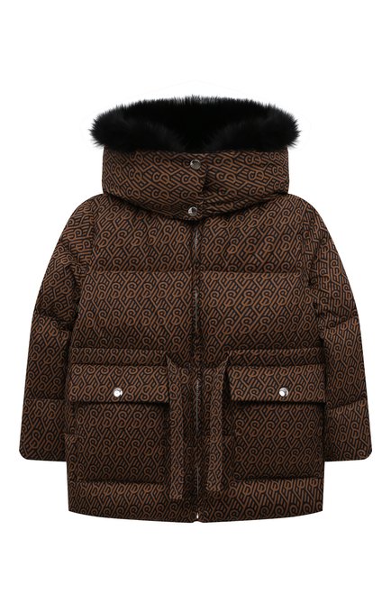 Детская пуховая куртка YVES SALOMON ENFANT коричневого цвета по цене 89850 руб., арт. 23WEM013XXDOXW | Фото 1