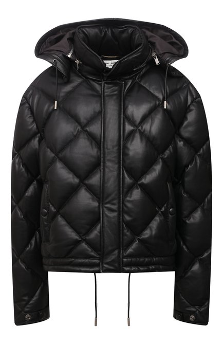 Женская кожаная куртка с капюшоном SAINT LAURENT черного цвета по цене 599500 руб., арт. 672898/YC2SW | Фото 1