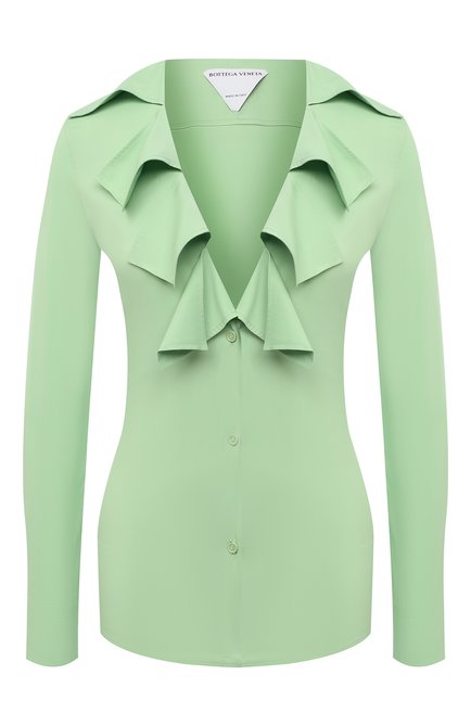 Женская блузка из вискозы BOTTEGA VENETA светло-зеленого цвета по цене 106500 руб., арт. 646584/V01N0 | Фото 1