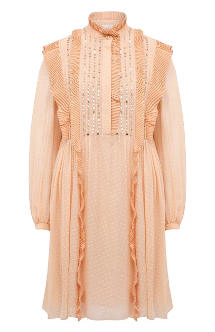 Женское шелковое платье CHLOÉ светло-бежевого цвета по цене 299500 руб., арт. CHC21SR010340 | Фото 1
