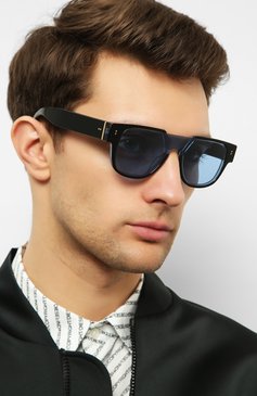 Мужские солнцезащитные очки DOLCE & GABBANA черного цвета, арт. 4356F-324072 | Фото 2 (Кросс-КТ: С/з-мужское; Тип очков: С/з; Статус проверки: Проверена категория; Очки форма: Квадратные; Оптика Гендер: оптика-мужское)