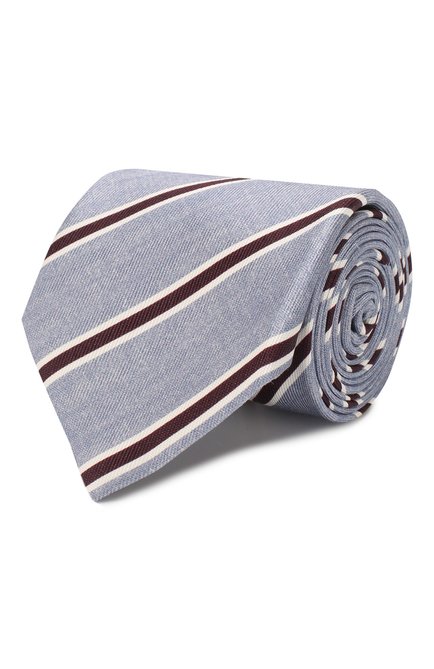 �Мужской шелковый галстук BRIONI голубого цвета, арт. 062I00/P940E | Фото 1 (Материал: Текстиль, Шелк; Принт: С принтом; Региональные ограничения белый список (Axapta Mercury): RU)