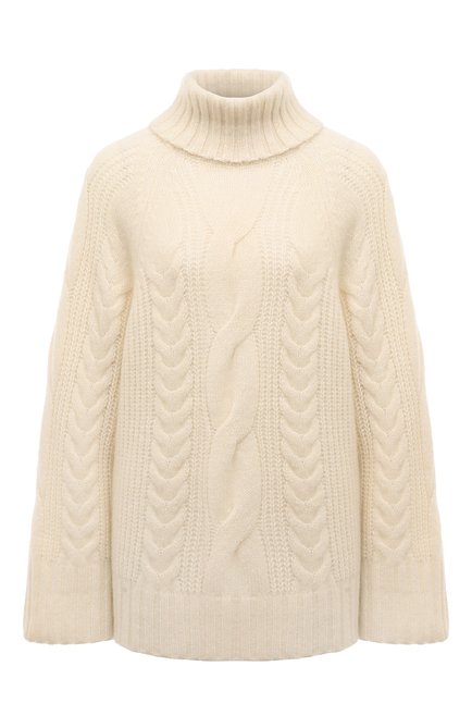 Женский свитер из кашемира и шелка ALLUDE молочного цвета по цене 126000 руб., арт. 235/77002 | Фото 1